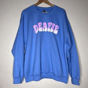 Gildan Deaf Awareness Sign Language Inclusive Light Blue Sweatshirt Size XL